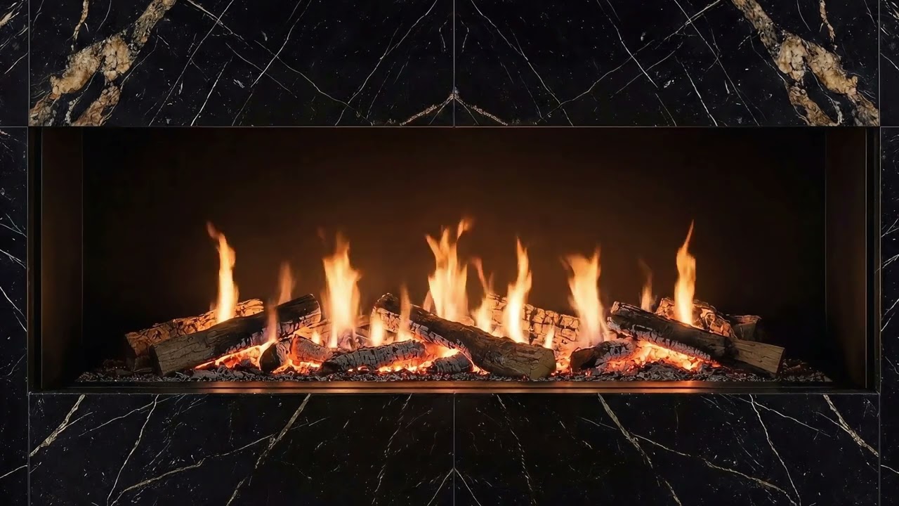 Luxury Marble Fireplace Ambience | Refined Interior Atmosphere for Relaxation and Sleep