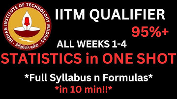 IIT Madras BS Data Science Statistics Complete Revision for Qualifier.