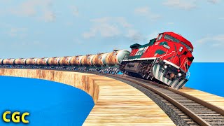 Trains Derailing and jumps #2 BeamNG Drive