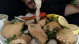 اكل كرشات وفوارغ محشية |موكبانغ| ASMR eating Iraqi bacha