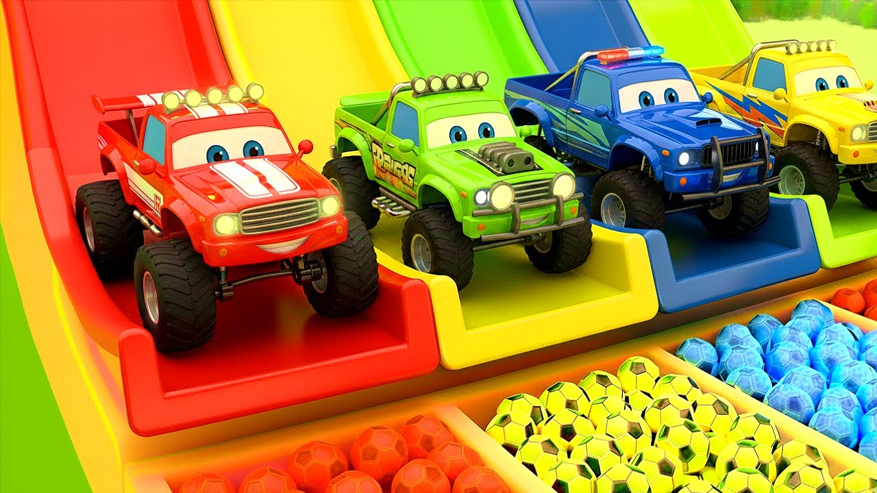 Toy Vehicle Fun with Trucks Cars & Diggers | Preschool Learning