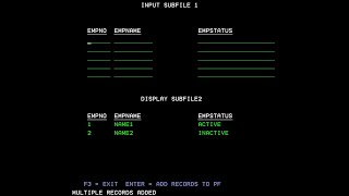 IBM i, AS400 Tutorial- Input subfile | Display more than one subfile at a time(1 INPUT & 1 DISPLAY)