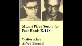 Mozart Sonata for 2 Pianos in D Major, K.448,  Alfred Brendel,  Walter Klien  1960 (complete)