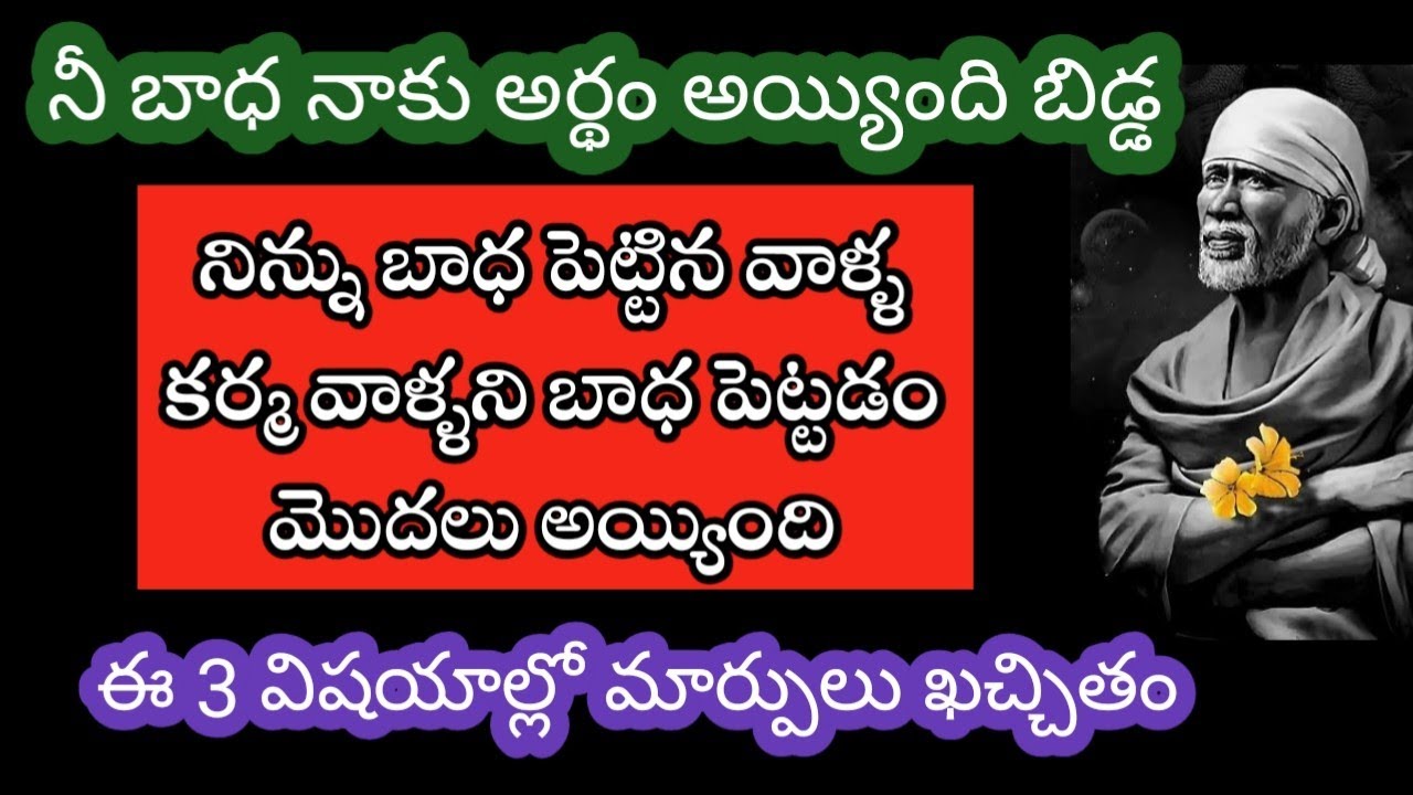 నీ బాధ నాకు అర్థం అయ్యింది బిడ్డ నిన్ను బాధ పెట్టిన వాళ్ళ కర్మ వాళ్ళని బాధ పెట్టడం మొదలు అయ్యింది 