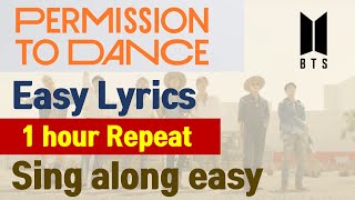 [Easy Lyrics 1hour] Permission to Dance BTS Englsih Sing along Easy repeat