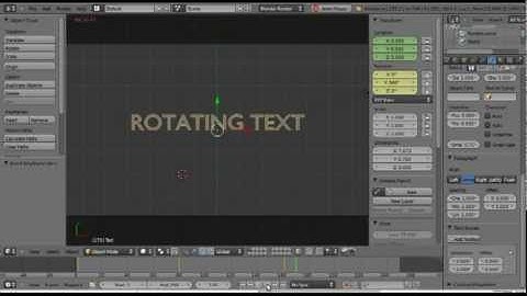 BLENDER 2.59/2.6 - BEGINNER TUTORIAL - 3D ANIMATED TEXT - ROTATING TEXT(Y axis)