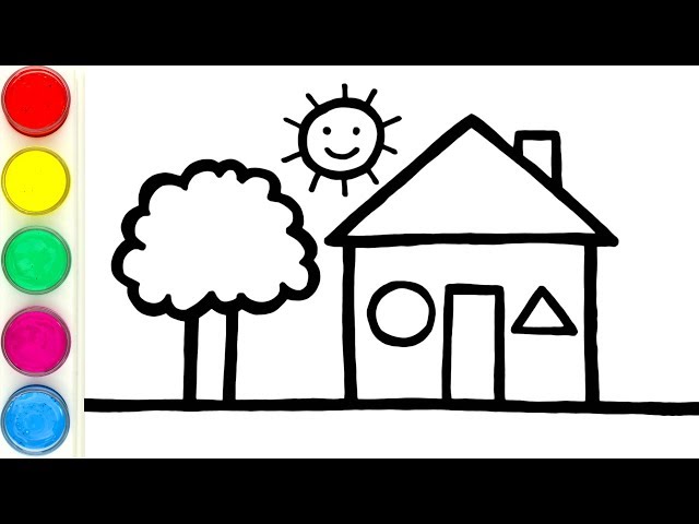 Easy How to Draw a Country House Tutorial and Coloring Page | Scenery  drawing for kids, Drawing images for kids, Art drawings for kids