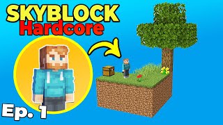 I Tried Minecraft Skyblock, but it's HARDCORE Survival (#1)