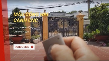 Mẫu cổng hai cánh cnc, đóng mở tự động mô tơ âm sàn Ý