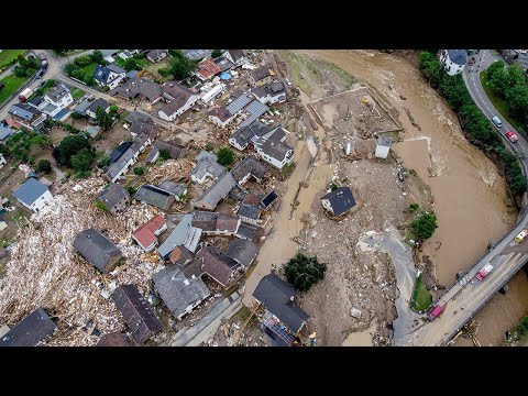 Germany: Scale of severe flooding captured in aerial footage
