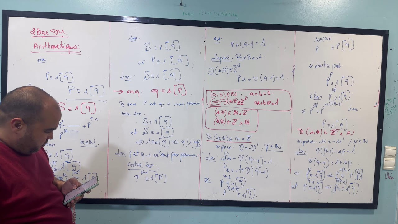 [2BAC SM] [L’Arithmétique partie 03][Bezout- Gauss - Fermat -corrigés nationaux :2024 N+R et 2023 R]