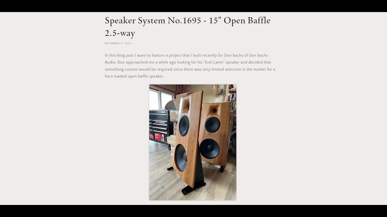 Speaker System No.1695 - 15 Open Baffle 2.5-way – Joseph Crowe