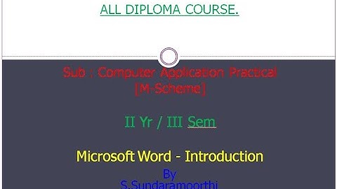 Diploma CAP - Microsoft Word Introduction Video