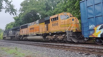 NS 13R with WFRX 8898 trailing and BNSF 4397 as rear DPU in Charlottesville Virginia