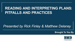 BMD Training - Reading and Interpreting Plans