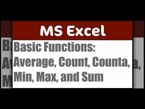 Excel Tutorial - Autosum, Average, Max, Min, Count & Autofill Functions