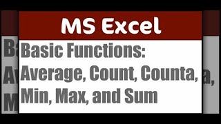 Excel Tutorial - Autosum, Average, Max, Min, Count & Autofill Functions