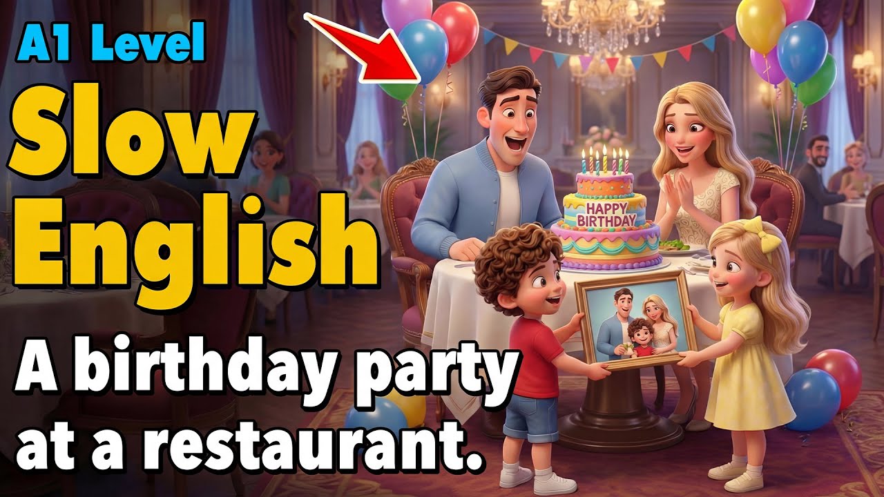 A Surprise Gift For Dad's Birthday in Wonderful Party! | Slow English For Beginners | A1–A2 level