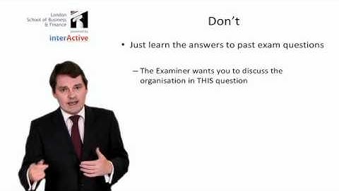 LSBF ACCA P5: Dos and Don