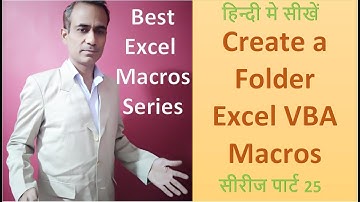 Create Folder in VBA Excel Macros
