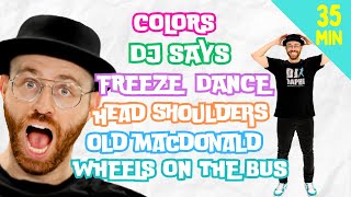 Dance workout Compilation | Head Shoulders, Freeze, Colors + more! 👑👓🌟 | DJ Raphi! Songs for Kids
