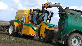 Ploeger AT4103 in the field laying Slurry w/ Samson cultivator | Danish Agriculture