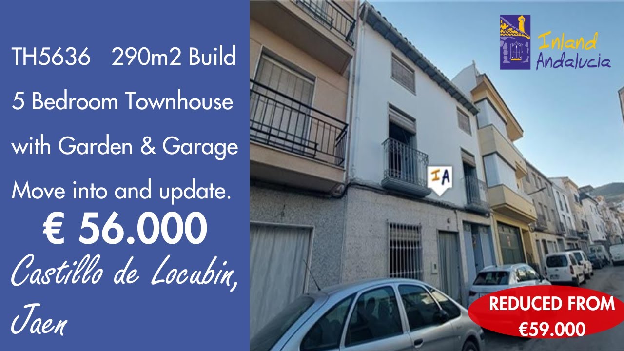 56K, 5 Bed 2 Bath Townhouse plus a Garage, Garden Property for sale in Spain inland Andalucia TH5636