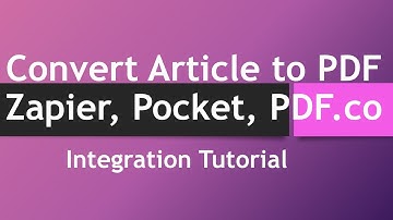 Convert an Article from Pocket into PDF using PDF.co and Zapier