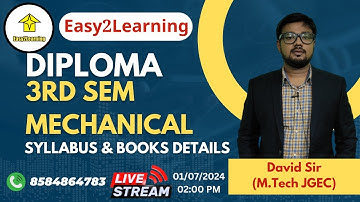 Diploma 3rd Sem Mechanical | Syllabus Discussion and Best Books | By Easy2Learning/David Das