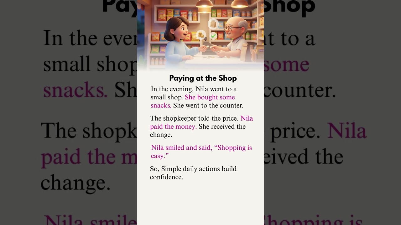 Paying at the Shop | Easy English Channel | Learn English for Beginners #englishstory