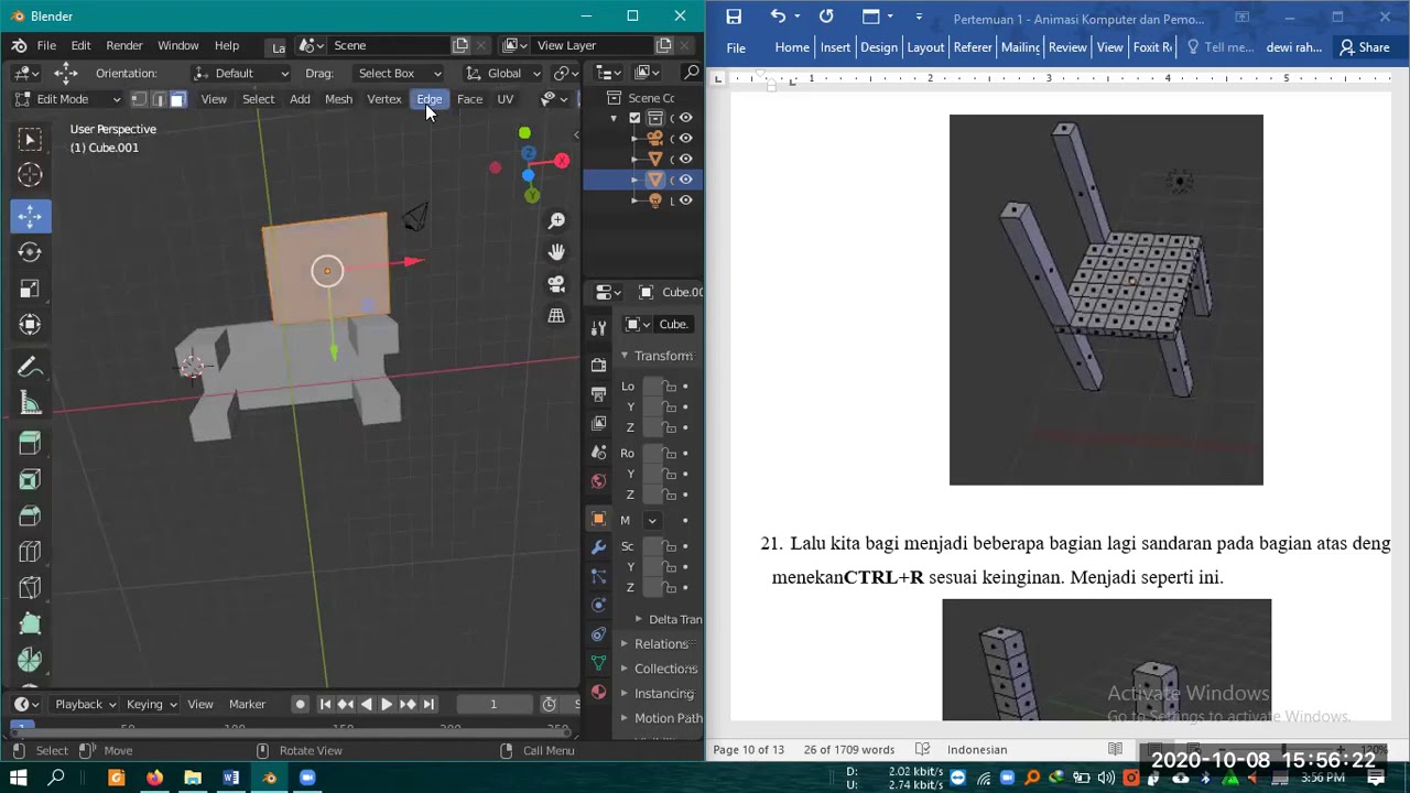 Pertemuan 1 - Tutorial Kursi dan Meja Blender - YouTube