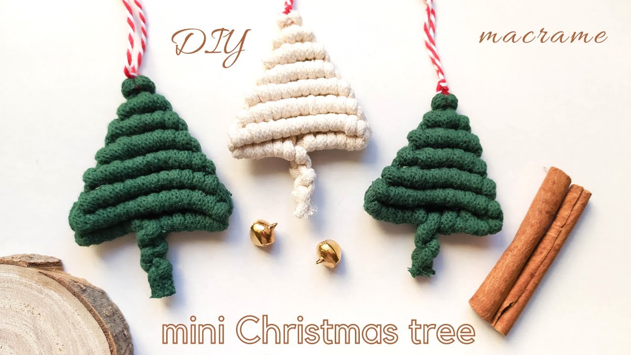 DIY mini Christmas tree tutorial, new macrame pattern, easy step by ...