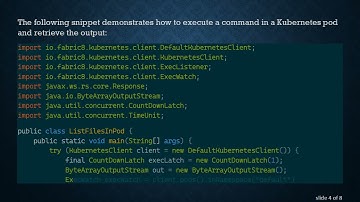 How to List Files in a Kubernetes Pod Directory Using the Fabric8 Java Library