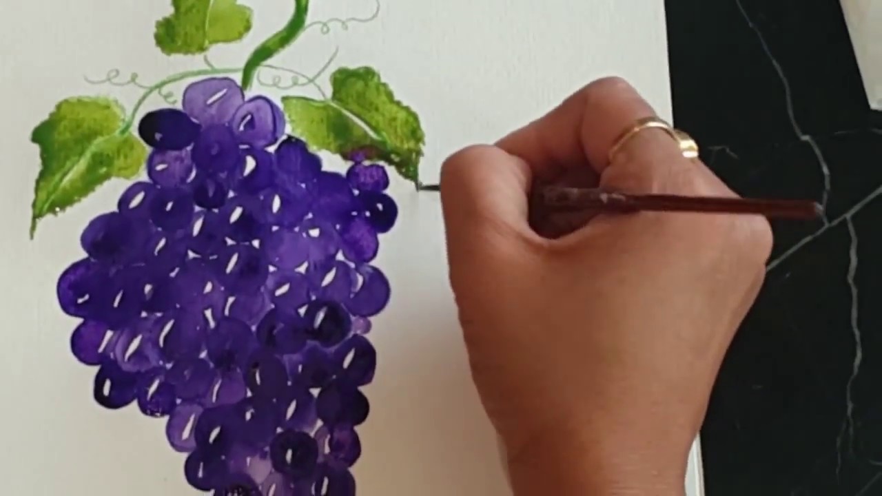 Watercolor Grape Vine YouTube