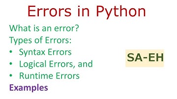 Errors in Python | Syntax Errors | Logical Errors | Runtime Errors | CBSE | Errors with Examples