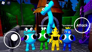 Playing as CYAN GREEN YELLOW and BLUE in Rainbow Friends: Chapter 2