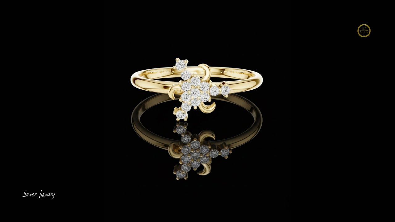 Crescent Bloom Diamond Cluster Ring #ivevar #usa #ring #jewelry - YouTube