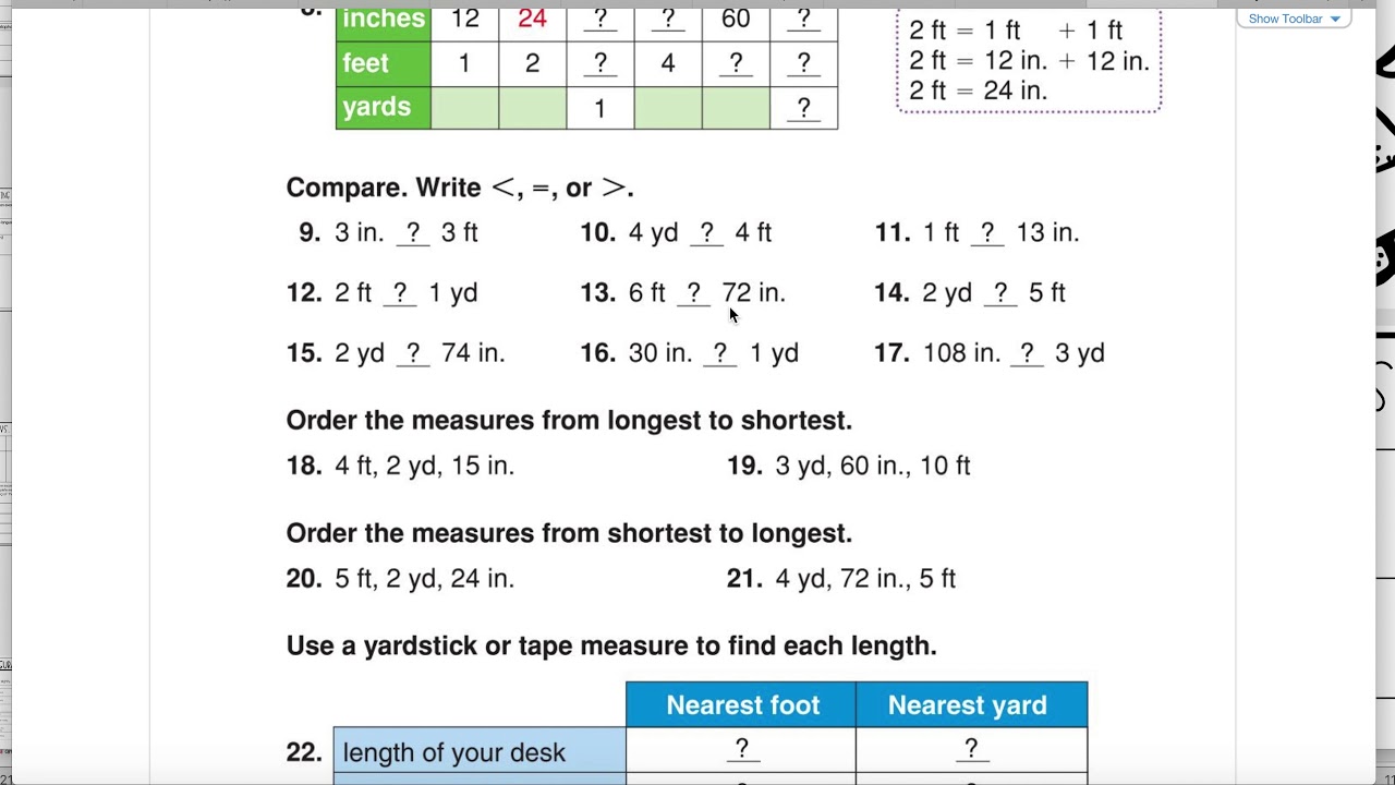 8.2 foot and yard math lesson YouTube