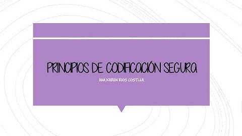 PRINCIPIOS DE CODIFICACION SEGURA