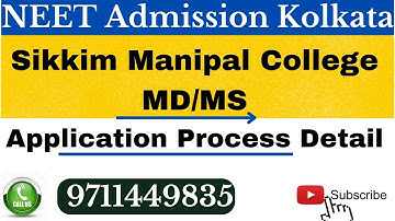 Neet PG 2024 : Sikkim Manipal College MD/MS Application Process Detail #neetpg2024