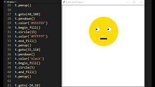 Draw emoji |Full Python code||python turtle