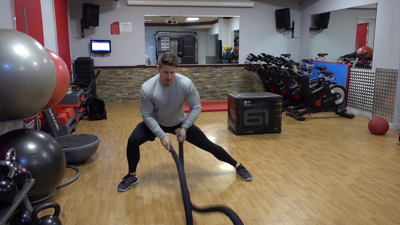 Battling Ropes - Lateral Lunge - YouTube