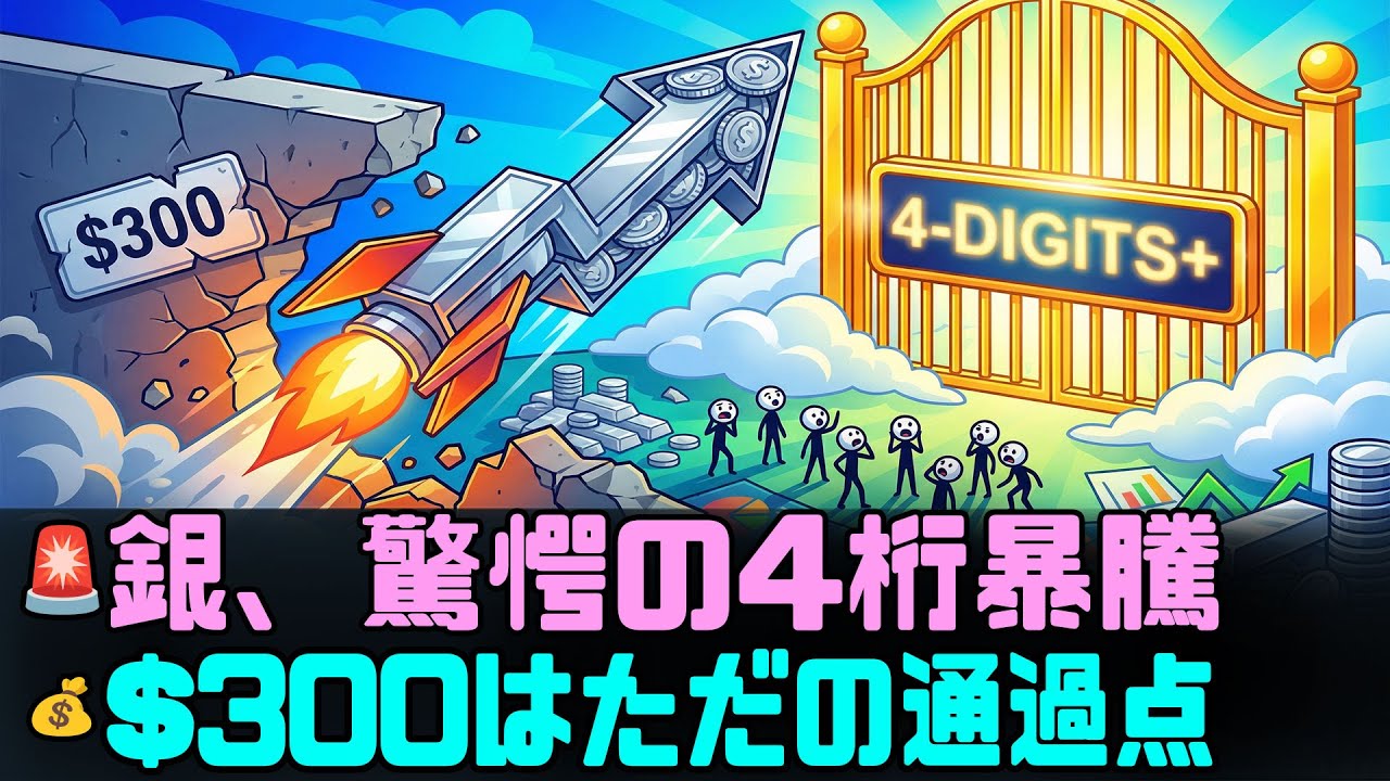 ⚠️ 銀価格が4桁へ暴騰予告！$300が通過点に過ぎない衝撃の理由