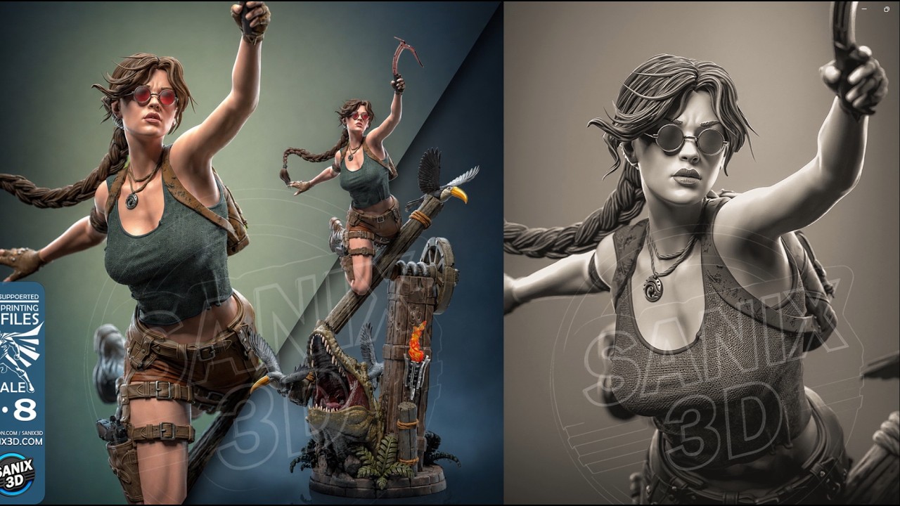 Pepsiman X-Files Tomb Raider フィギュア3種セット Tomb Raider : Legacy of Atlantis - Lara Croft STL | SANIX3D