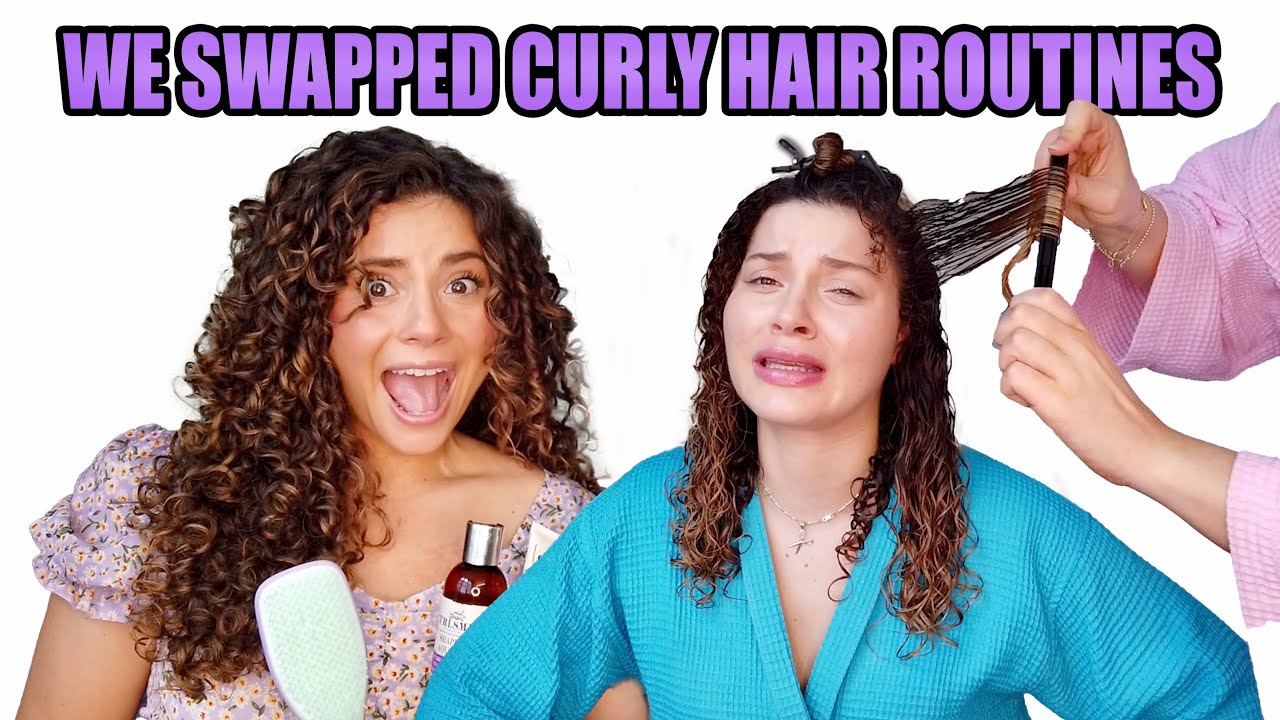 MY SISTER STYLES MY CURLY HAIR USING HER ROUTINE (we swapped routines)