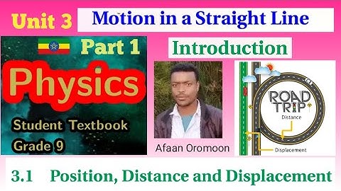 Physics 9 Unit 3 Motion in a Straight Line.  3.1 Position, Distance and Displacement