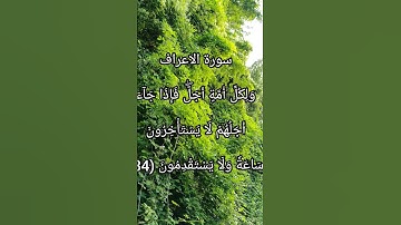سورة الاعراف الاية رقم (34)                                           #آية #القرآن_الكريم #الرحمن