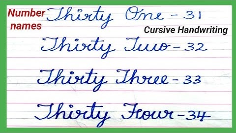 Number names from 31 to 40 in cursive handwriting | Handwriting practice | Micro Learning