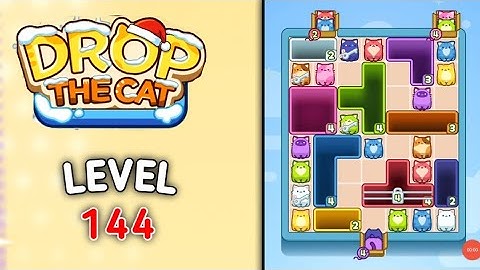 Drop the cat level 144 walkthrough solution gameplay