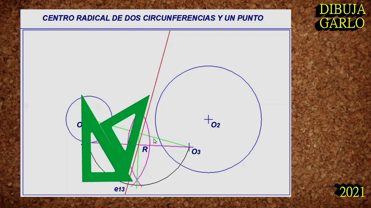 DIBUJA GARLO CENTRO RADICAL DE DOS CIRCUNFERENCIAS Y PUNTO